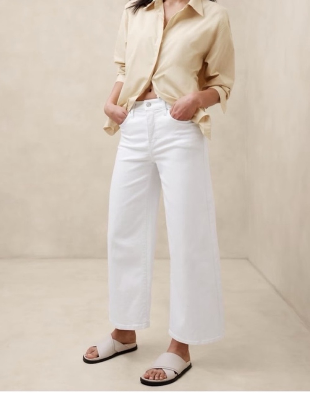 Banana Republic high rise wide leg crop, size 34 (18)